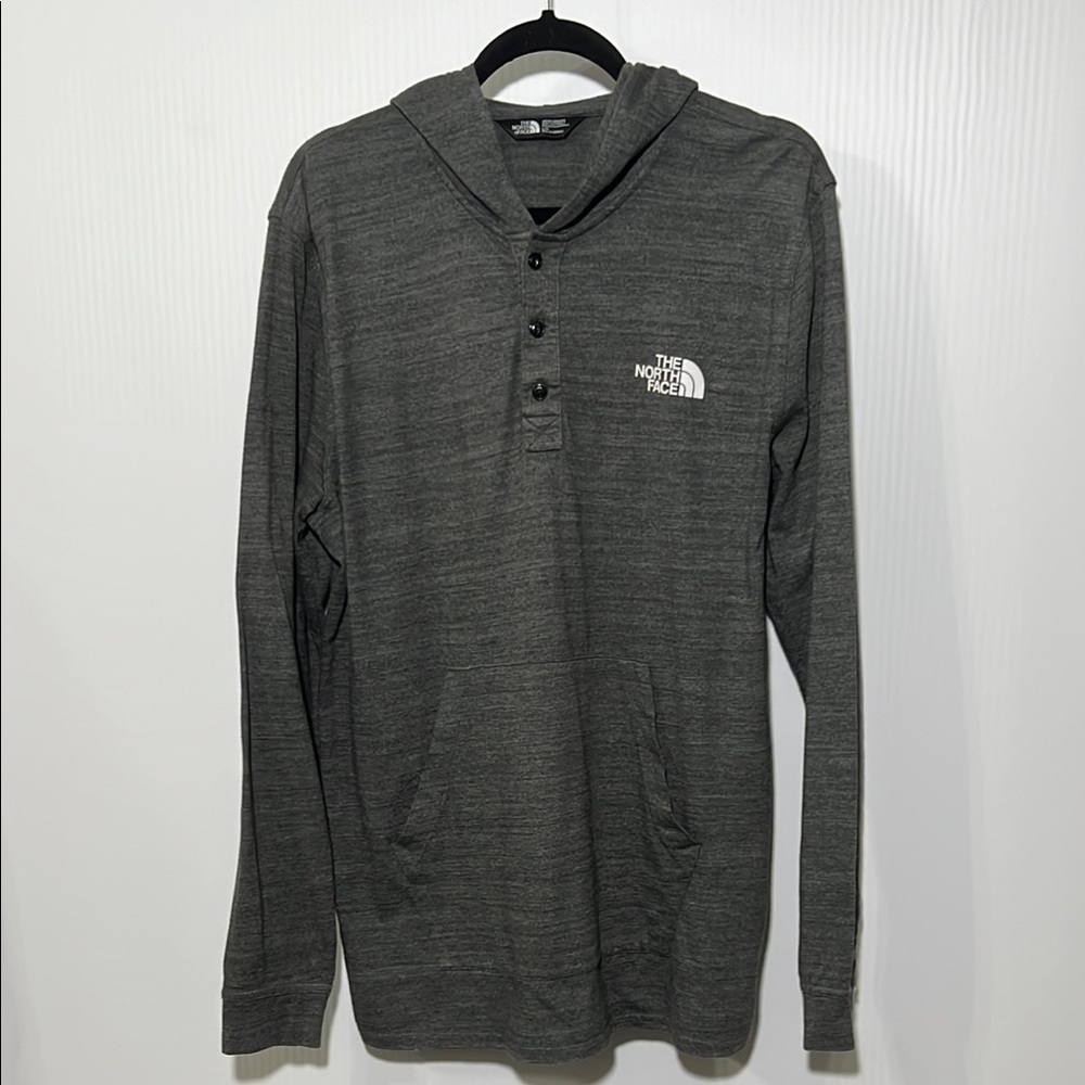The North Face Gray Sweatshirt Hoodie Performance Fabric Size L